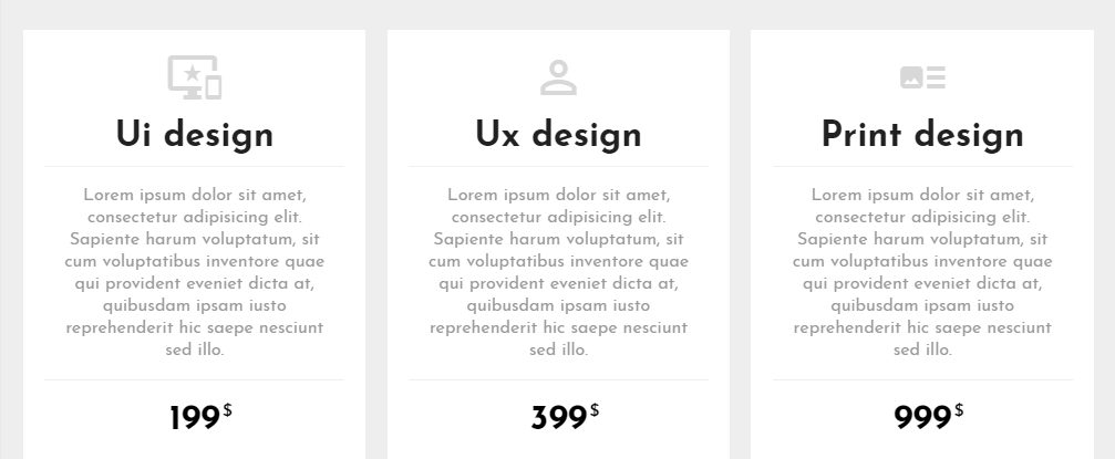 Material Design free Pricing Table